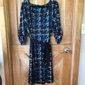 Modern Blue / Black Printed Sheath Dress sz 3X